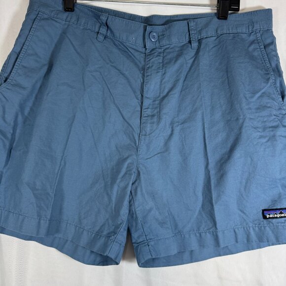 Patagonia Men's Light Blue Flat Front Shorts - Picture 7 of 7